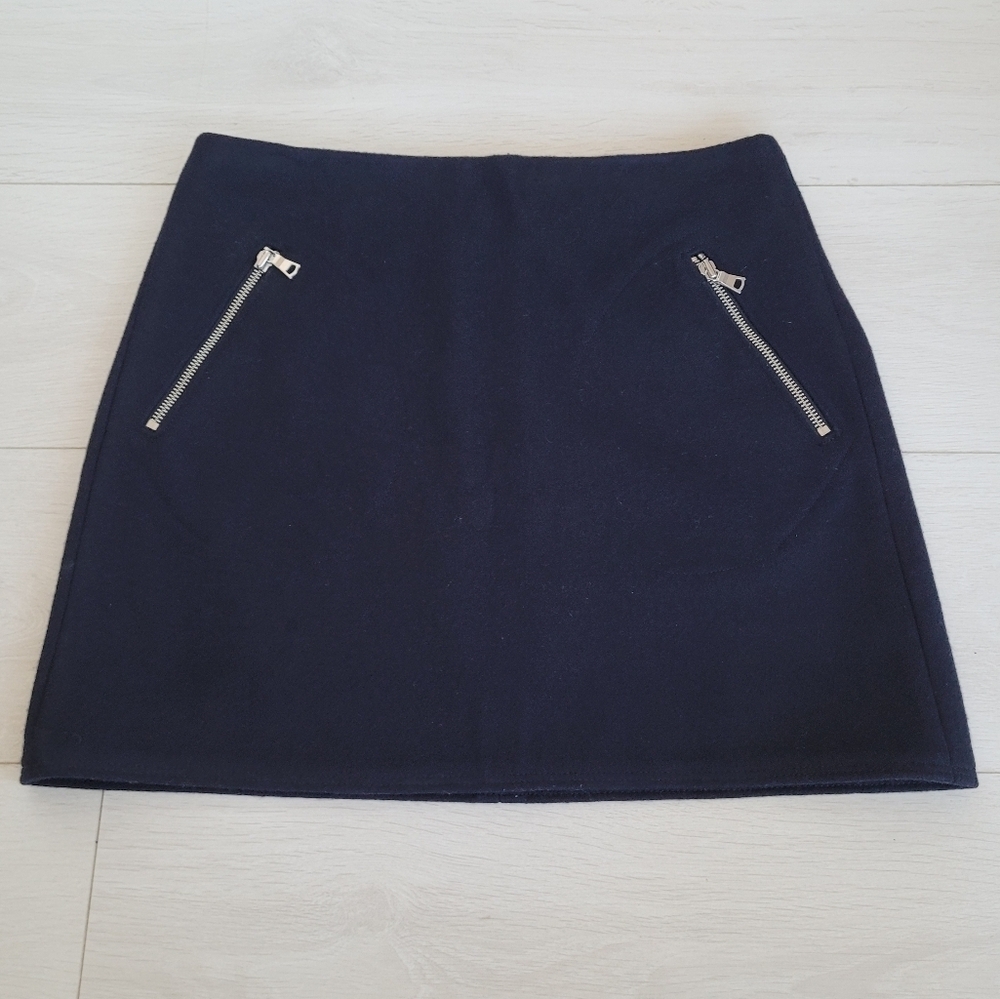 Gap Collegiate Wool Blend Mini Skirt Navy Blue
